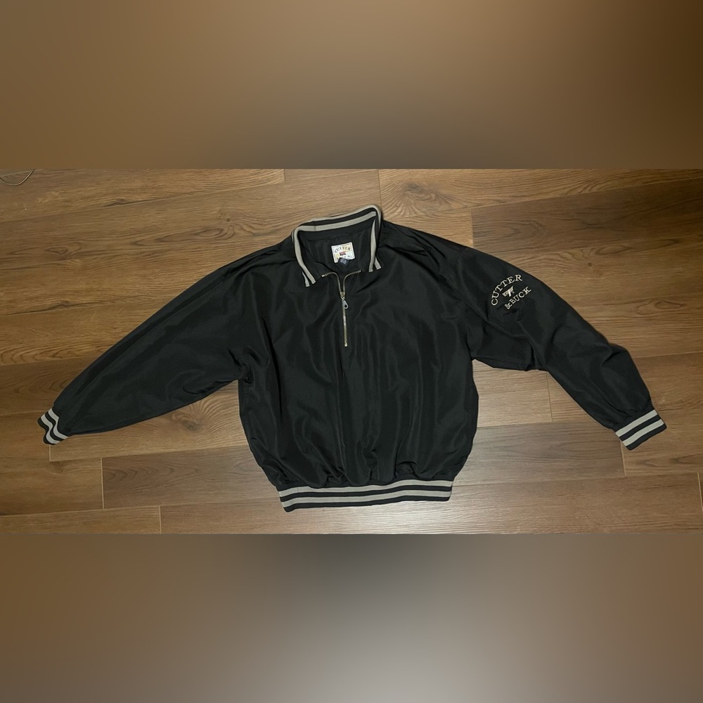 Cutter & buck large windbreaker men’s black and tan 1/4 zip